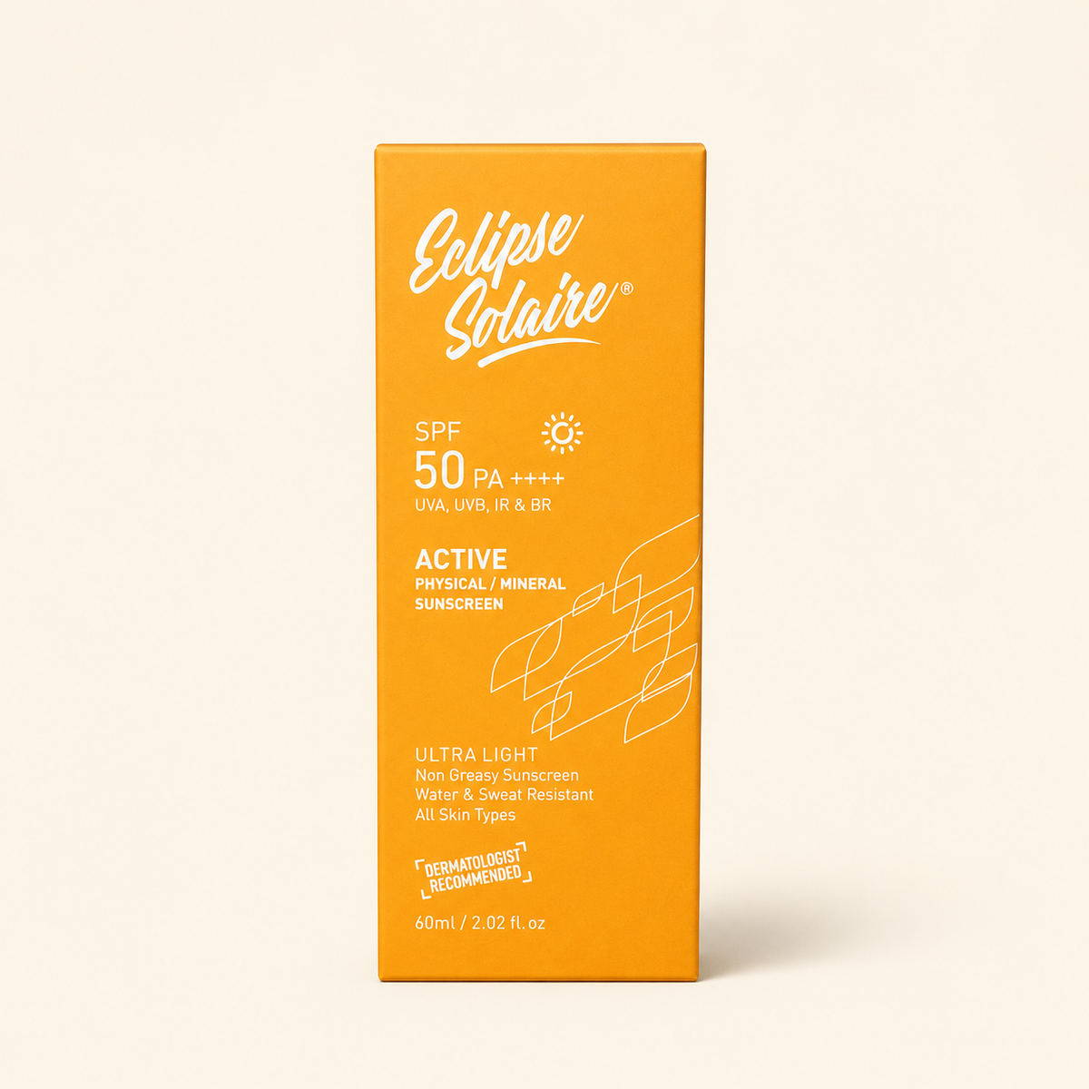 ECLIPSE SOLAIRE ACTIVE SPF 50PA++++ UVA,UVB,IR & BR PHYASICAL AND MINERAL SUNSCREEN (60ML)