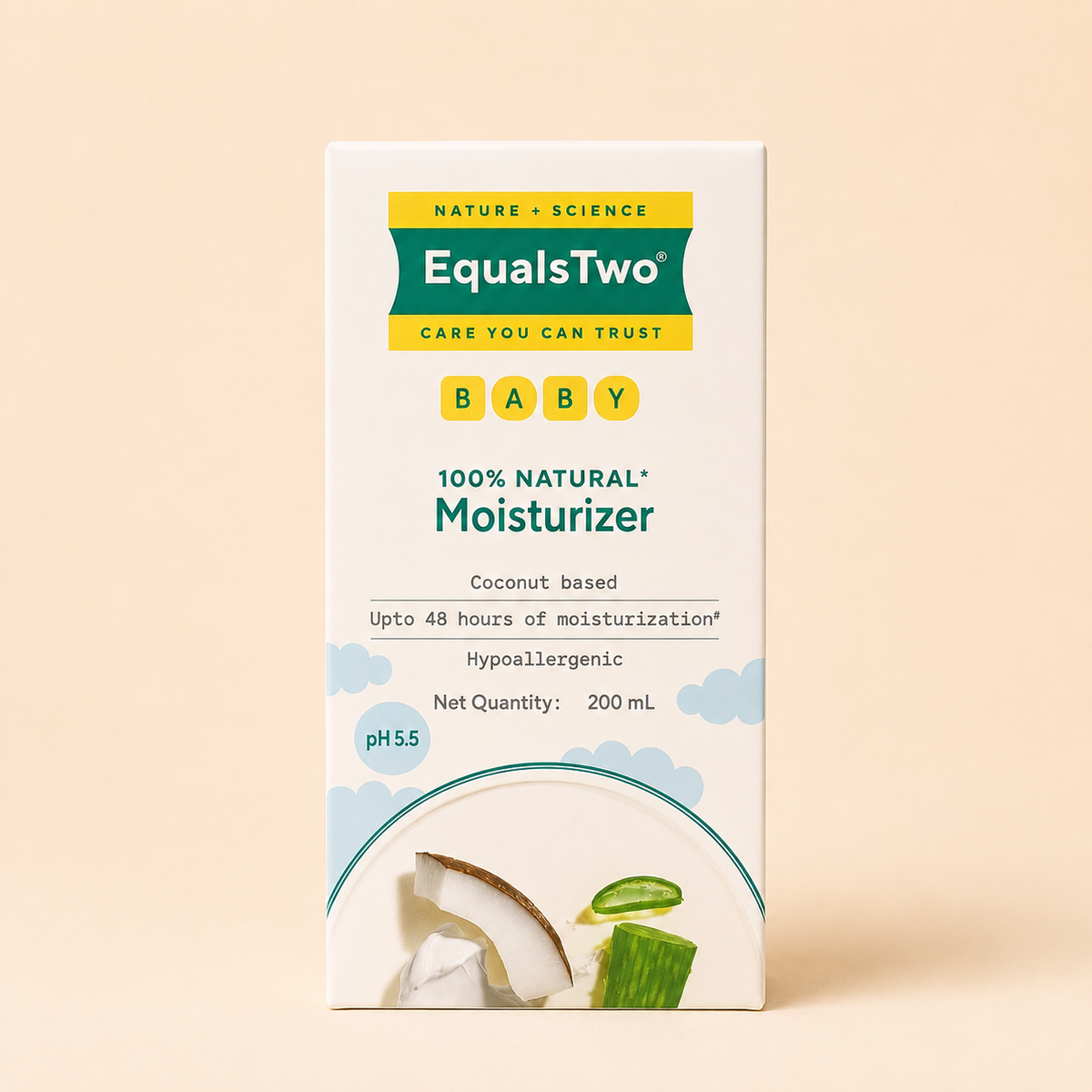 EQUALS TWO BABY 100% NATURAL MOISTURIZER (200ML)