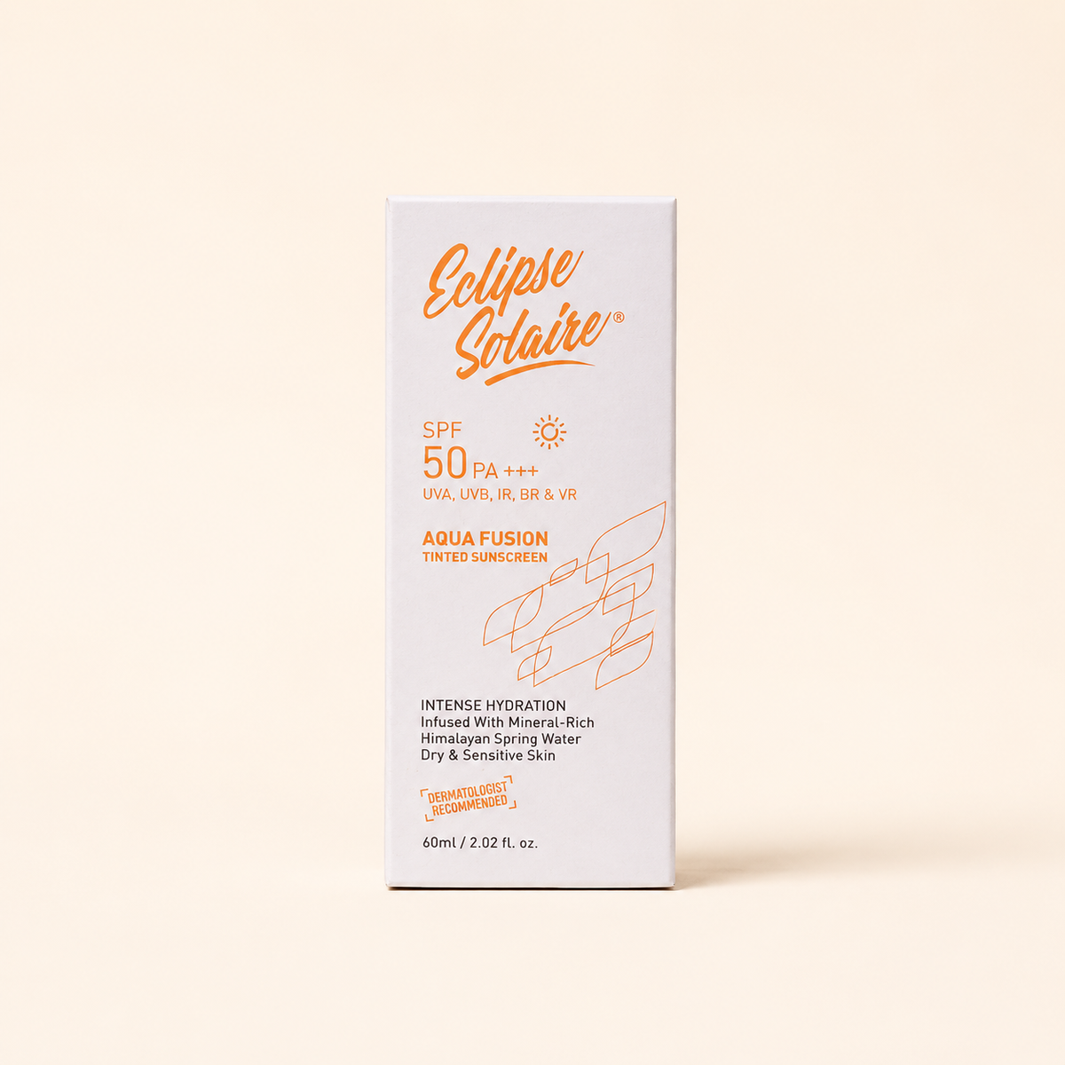 ECLIPSE SOLAIRE TINTED 5X PROTECTION AQUA FUSION SUNSCREEN SPF 50 PA+++   (60ML)