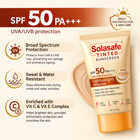 SOLASAFE TINTED SUNSCREEN IVORY SPF 50+++ (40GM)