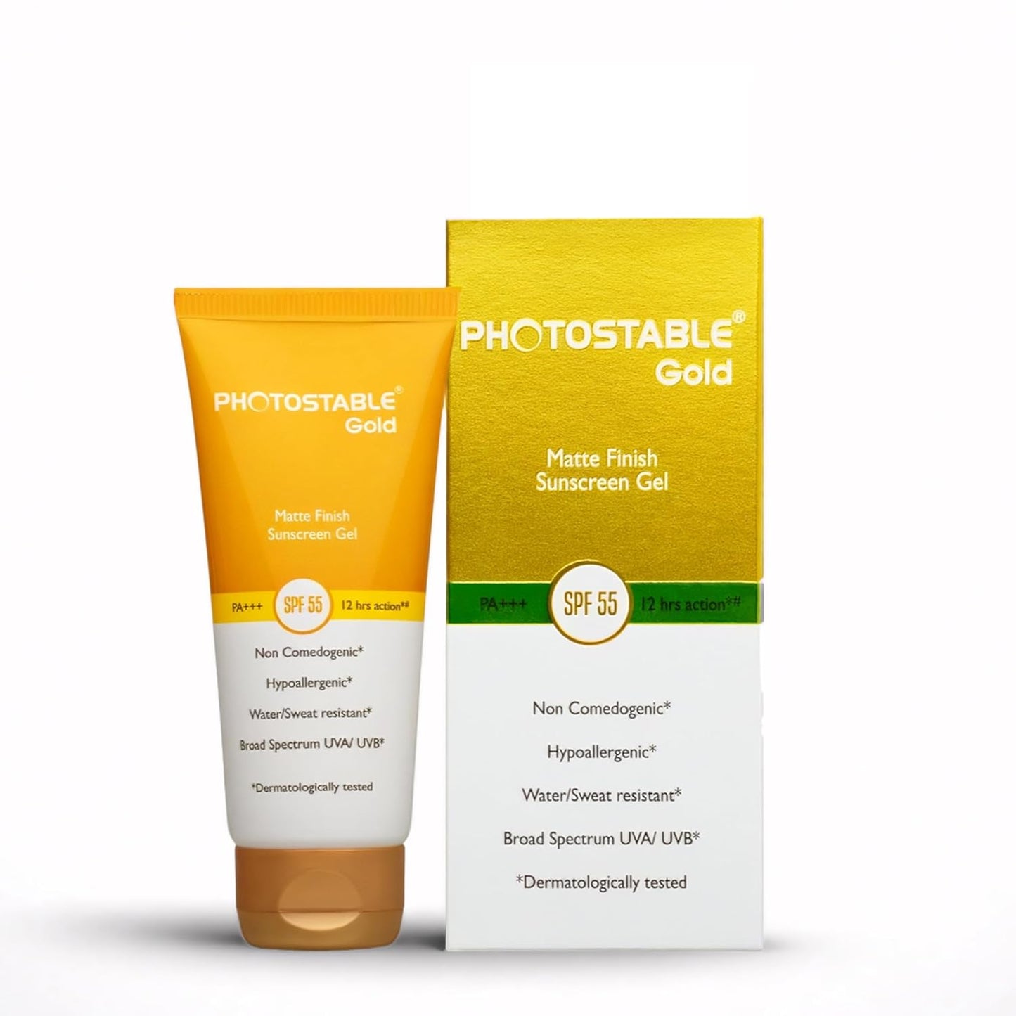 Photostable Gold Matte Finish Sunscreen Gel