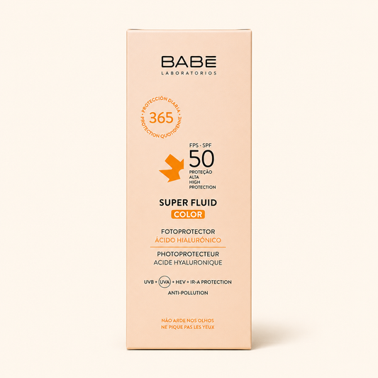 BABÉ SUPER FLUID COLOR (TINTED) Sunscreen  HYALURONIC ACID SPF 50